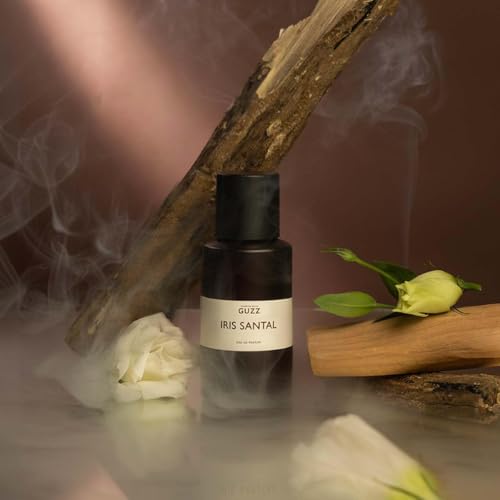 Image of Guzz Iris Santal Eau De Parfum | Woody Aromatic Perfume with Sandalwood & Iris | Unisex Luxury Fragrance | 50 ML