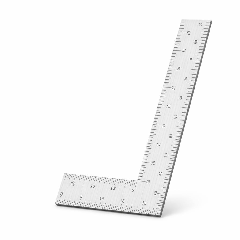 Professional L-Shaped Stainless Steel Woodworking Ruler, Double-Sided Precision Scale, Measuring and Layout Tool for Carpentry