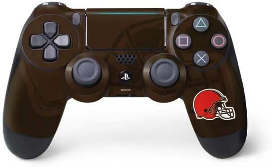 Vista 12 de Skinit Calcomanía para juegos compatible con PS4 Pro/Slim Controller, diseño de logotipo grande de Cleveland Browns con licencia oficial de la NFL