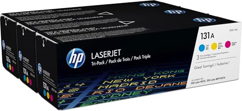 HP Lot de 4 cartouches de toner d'origine 131A pour LaserJet Noir/cyan/magenta/jaune – CF210/1/2/3A