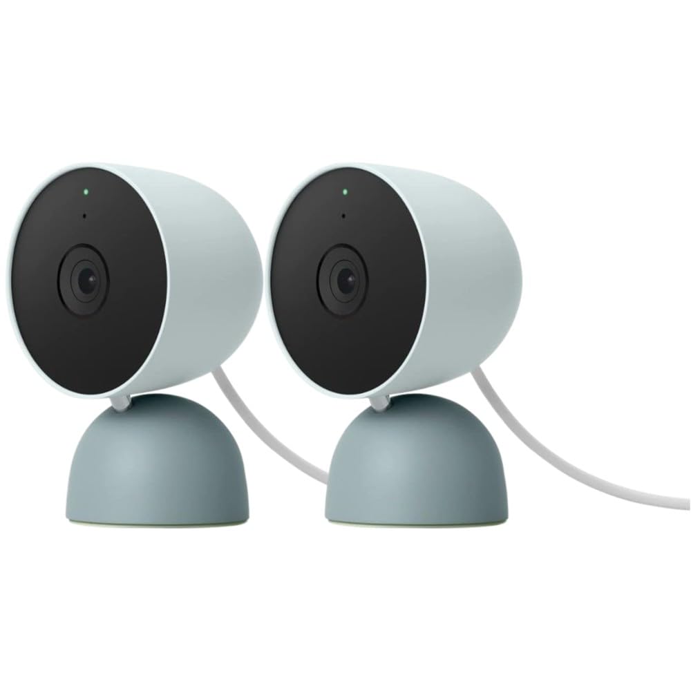 Google Indoor Nest Security Cam 1080p (Wired) - 2nd Generation - Non-Retail Packaging - Fog - 2 Pack