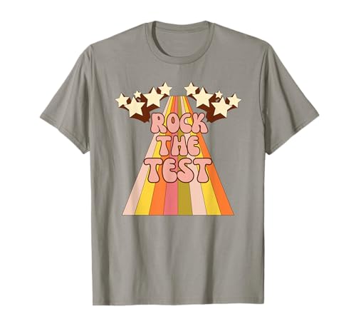 Rock The Test Testing Day Retro Teacher Stars T-Shirt