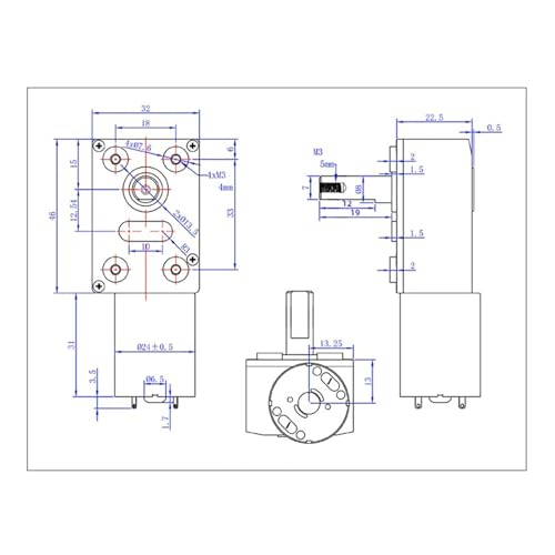 Image of High Torque Gear Motor Double Shafts 12V 25kg.cm Reversible Self Locking for Ovens Washing Machines Curtains (18RPM)