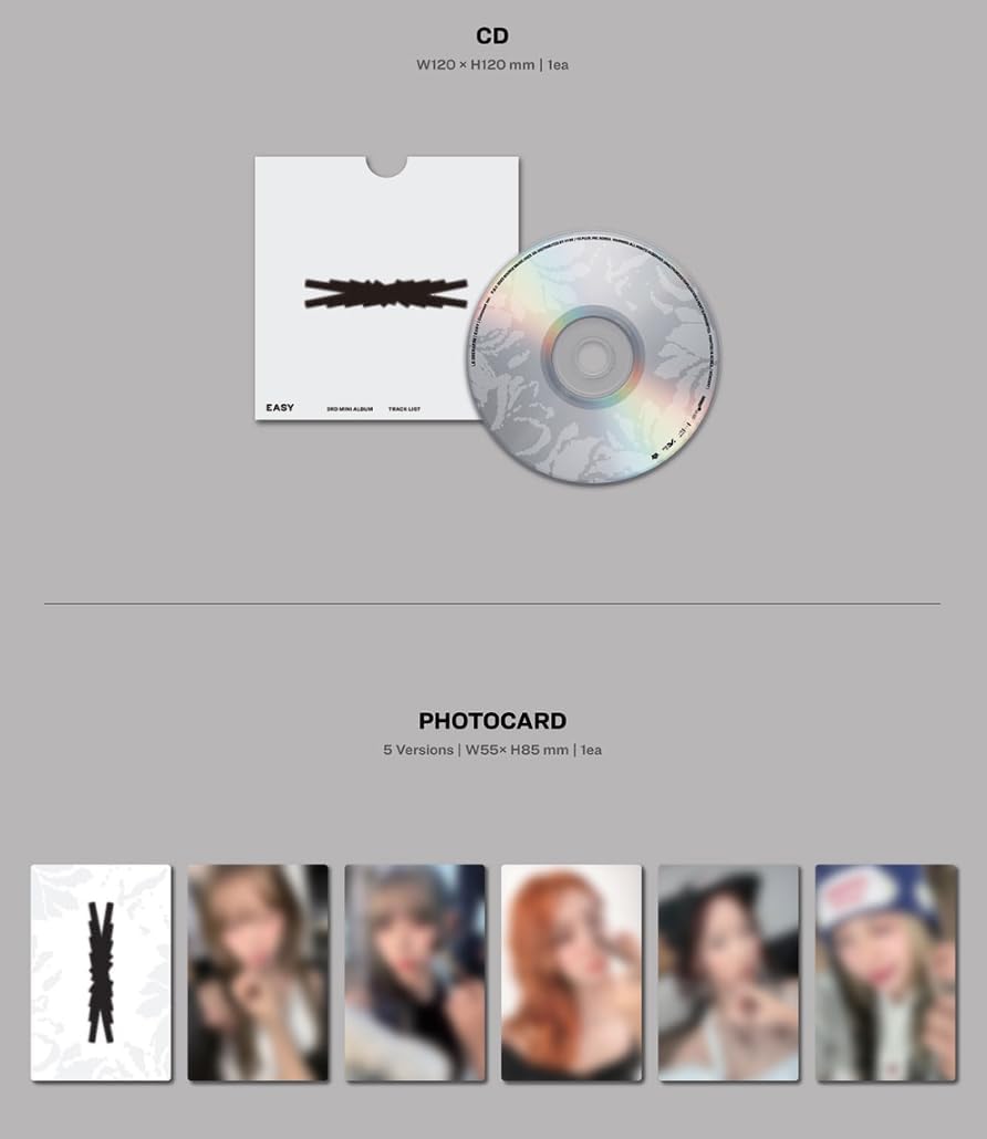 Dreamus LE SSERAFIM EASY 3rd Mini Album COMPACT 5 Ver Set, SCM0353