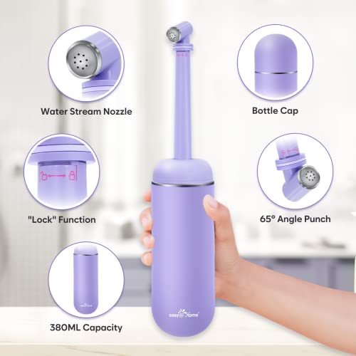 Portable Peri Bottle For Postpartum & Perineal Care: Easy@Home Handheld Bidet Perfect For Personal Hygiene Cleaning & Travel Friendly | 380Ml Leakproof & Convenient Design | Epb-01 Purple #TOP6