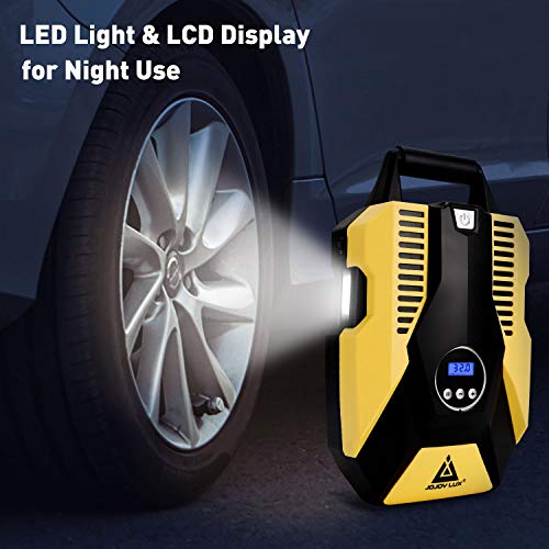 Digital-Auto-Tire-Inflator-12V-DC-Portable-Air-Compressor-Pump-for-Car-Tires-150-PSI-Auto-Shut-Off-with-Emergency-LED-Flasher-Long-Cable-for-Car-Bicycle-Motocycle-Air-Boat-and-Other-Inflatables