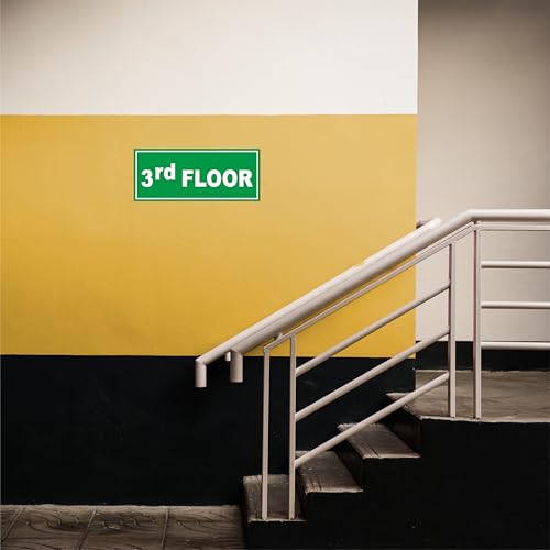 Image of ATTRACTSO - 3rd Floor Sign Self Adhesive Laminated Sticker for Home, Office, Shop, Hospital, Hotel, Theatre, Restaurant - 12 inchx5 inch inch (Green)