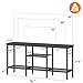 Furologee TV Stand for TVs up to 55 Inch, Entertainment Center with Open Storage Shelves, Media Console Table with Soundbar Shelf for Living Room, Bedroom, Black Oak