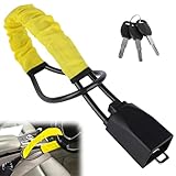 👉Enhanced Security: Our steering wheel lock not only locks the steering wheel but also the seat belt socket, providing double anti-theft protection. This ensures a higher level of security for your vehicle than simply locking the steering wheel, givi...