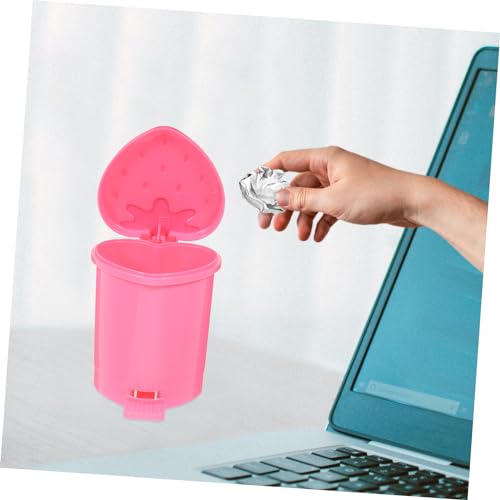 Caneca de basura adorable para escritorio color rosa miniatura 5