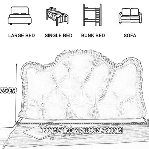 Almohada de cuña triangular para cabecera de cama: cojín de soporte grande y respaldo ajustable 8