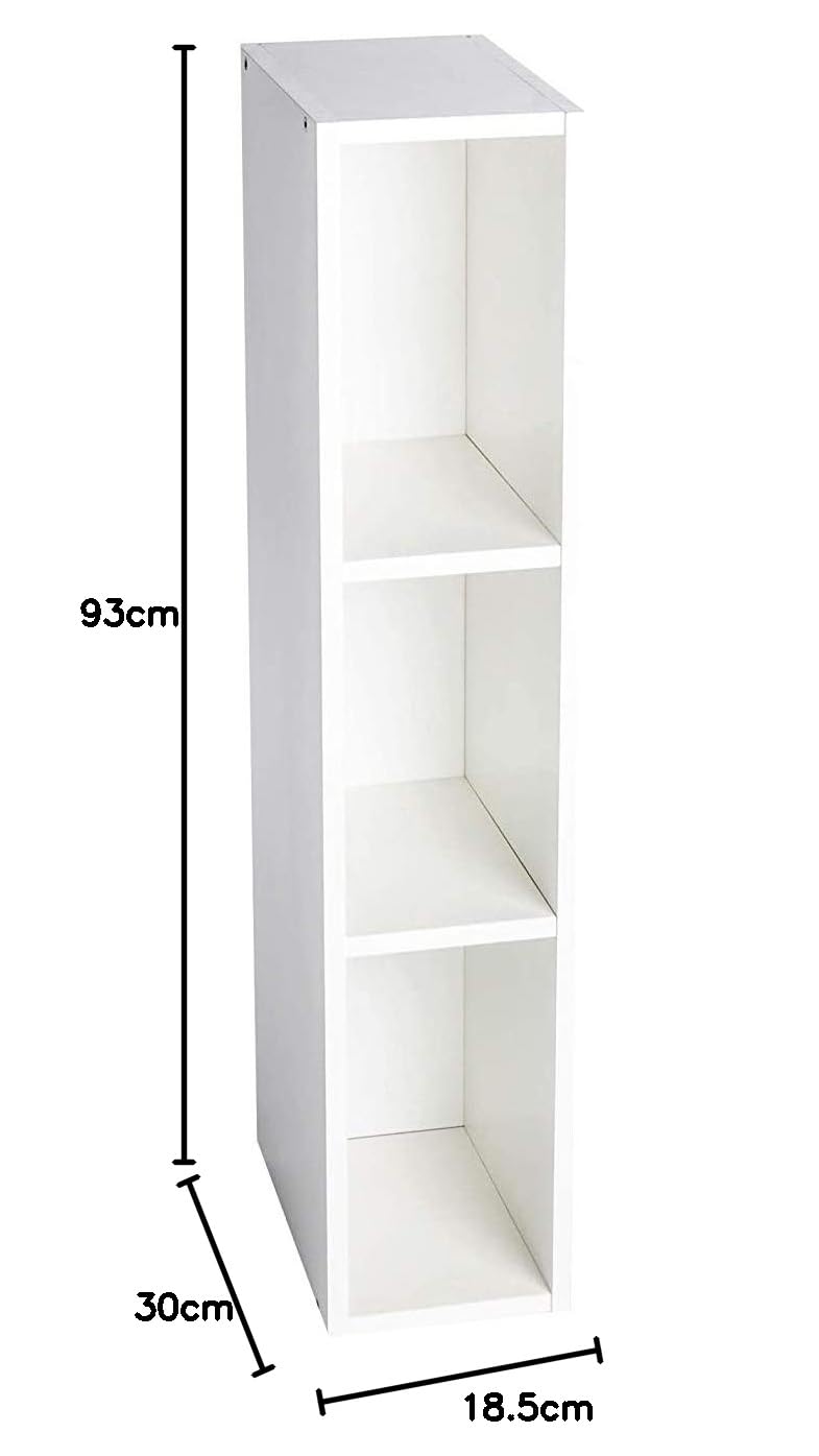 Puckdaddy Lasse | Étagère Compatible avec Les commodes IKEA Hemnes | 19x30x93cm | Etagère en Bois Blanc | Étagère de Commode pour Table à Langer | Etagère Table à Langer pour Chambre d'enfant