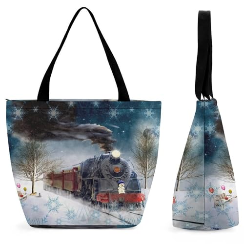 Sac à main train rétro neige pour femme grand format 32cm