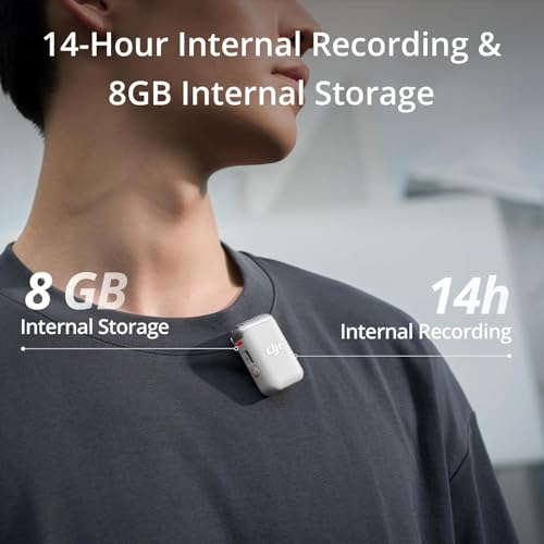 Image of DJI Mic 2 Transmitter (Pearl White), Wireless Microphone with Intelligent Noise Cancelling, 14-Hour Internal Recording, 6-Hour Battery, Magnetic Attachment, Bluetooth Microphone, YouTube, Vlogging