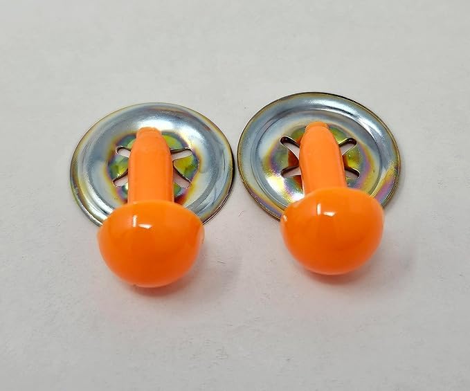 Generic Zim's 8mm Half Round Plastic Safety Eyes or Noses for Craft Amigurumi Dolls or Puppets (Bulk Pack of 144) (Orange), HDRE-8-Bulk