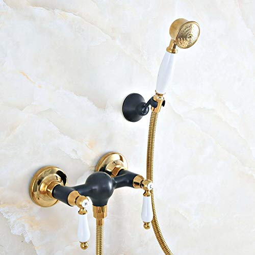 Robinet mitigeur de salle de bains haut de gamme finition noir et or premium Zna510