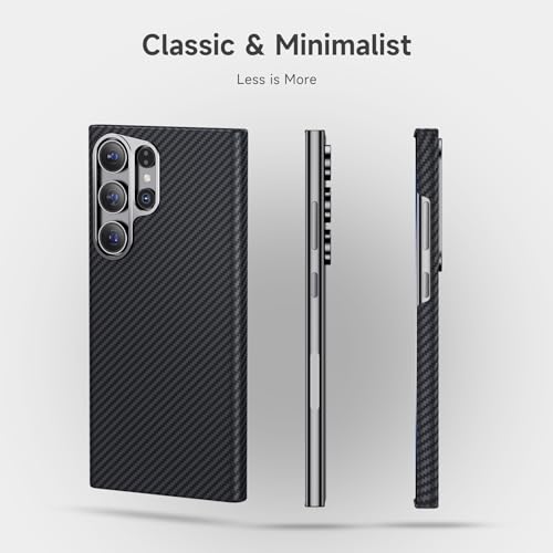 BENKS for Samsung Galaxy S24 Ultra Case [Compatible with Magsafe], 600D Aramid Fiber S24 Ultra Case Built with Dupont Kevlar, Slim & Light Minimalist Style Protective Case Cover, 6.8 inch Black