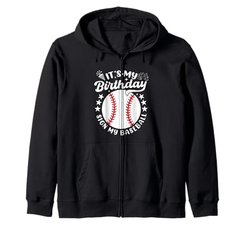 Cartel de cumpleaños con texto «Es mi camiseta», divertida para amantes del béisbol Sudadera con Capucha