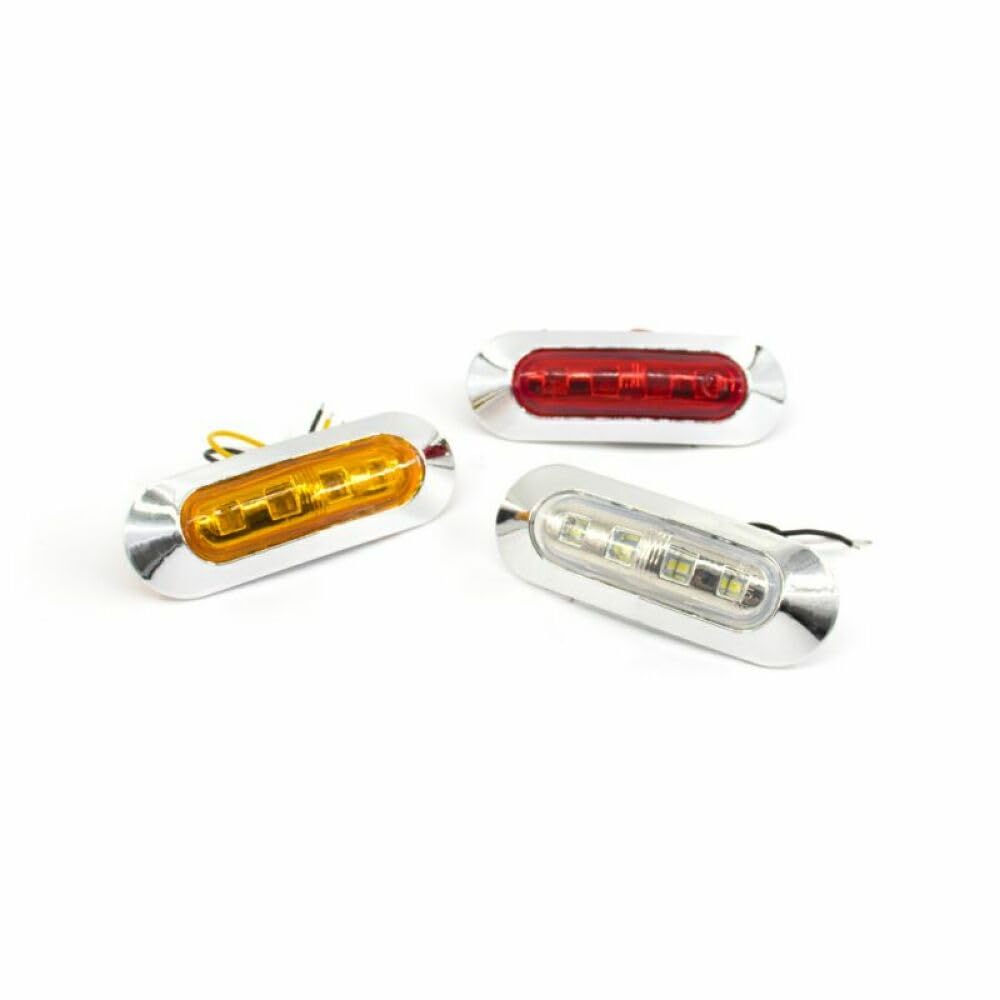 10 Stück 4 12 V 24 Seitenmarkierungs-Rücklicht-Freiheits-Blinker-Licht-Lampen-Anzeige Wasserdichter Auto-LKW-Anhänger LKW-Wohnwagen(10pcs White)