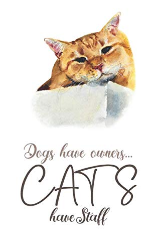 Dogs have owners, Cats have staff – blank notebook: Notebook for cat lovers, blank pages (not lined) 6”x9” size