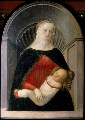Poster Graffiti Art Mural Dame et Enfant de Fra Filippo Lippi Toile Décorative 60x90cm