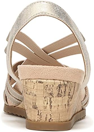 LifeStride Womens Stellar Strappy Cork Wedge Sandals Soft Gold 10 M | Image 5