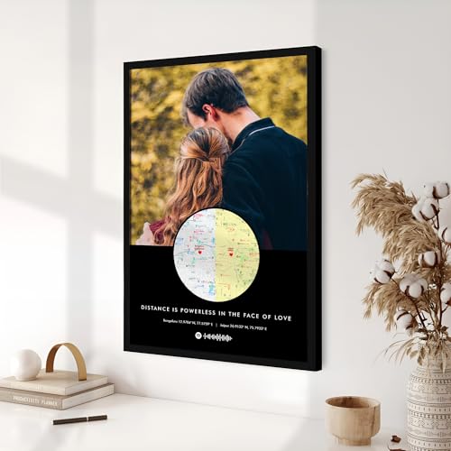Image of Ritwika's Personalized Picture Frame - With Your Photo, Message, Place And Spotify Song | Perfect For Couples and Friends | In Two Size 9.5 x 13.5 & 13.5 x 19.5 Inch, Set of 1