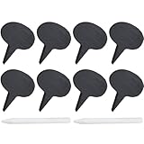 Hohopeti Wiederverwendbare Käsemarker aus Schwarzer Schiefertafel Set mit Ovalen Käseetiketten und Abwischbaren Schiefertafeln für Käseplatten und Desserts