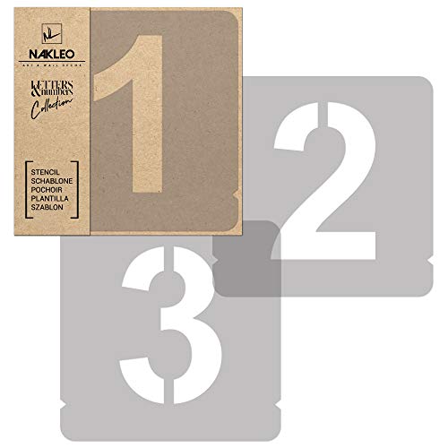 NAKLEO Numéro Pochoirs pour Peinture 12 Pcs, 5cm Chiffres & Signes Modern Sans, Modèle en Plastique, Réutilisable, DIY Bricolage Artisanat Décoration a...