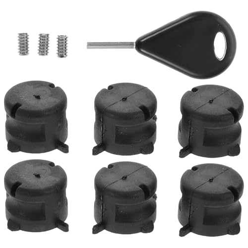 Mikikit 1 Set Surfboard Accessories Paddleboard Tails Rudder Slot Bottom Seat Tails Rudder Round Cup with Wrench Screw Key Plastic Surf Fin Plugs