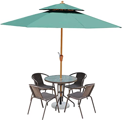 Table basse de parasol de patio à grains en bois avec côtes d'évent