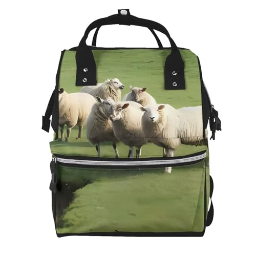 Sac à langer fini le manque de place avec ce sac à dos grande capacité imprimé mouton