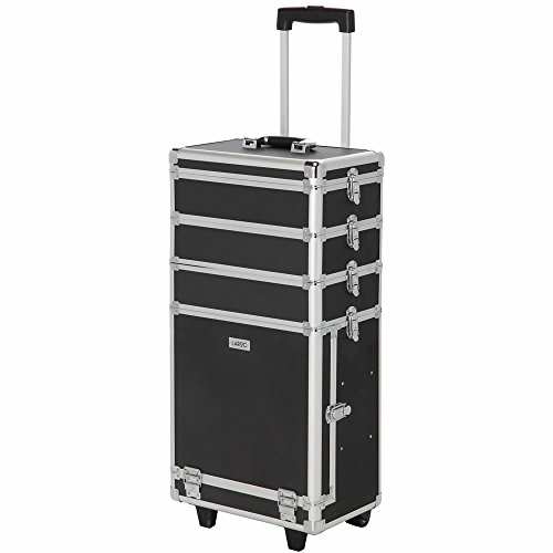 LaRoc - Caja de Almacenamiento Profesional para peluquería (Grande), Color Negro