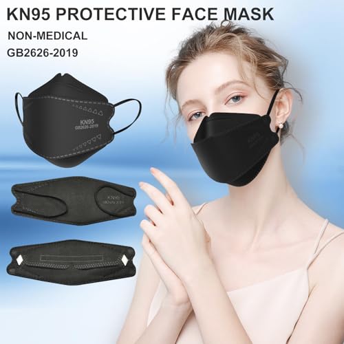 Image of KN95 Face Mask 50 Pack,Individually Wrapped,Breathable Protective Cup Dust Mask for Adults with Elastic Ear Loops