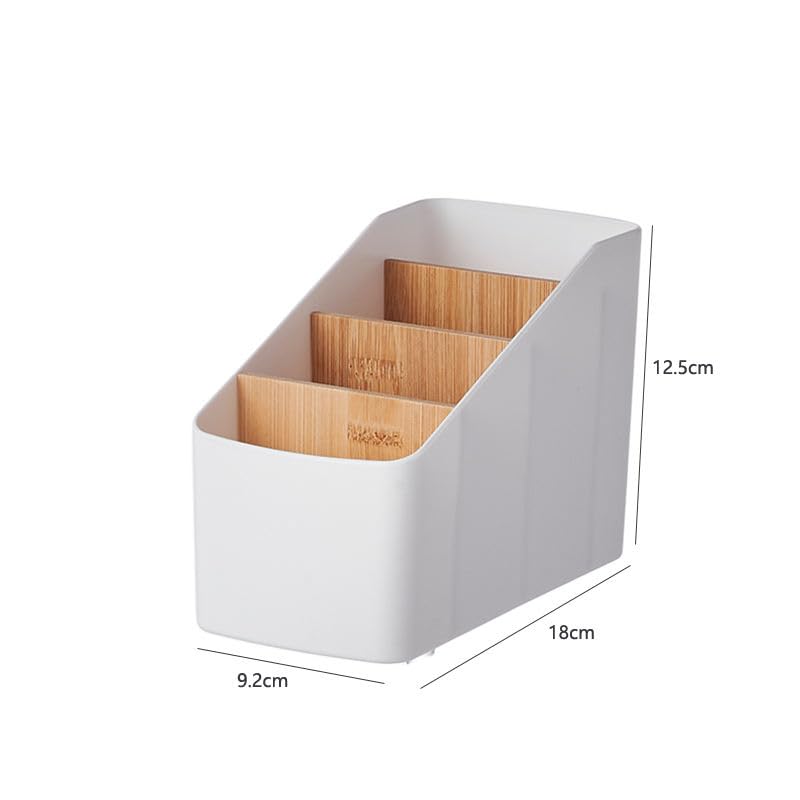 Image of AccuPrints Sumiko Multi-purpose Wooden Cosmetic Storage Box Detachable Desk Storage Box 4 Compartments Wooden Box Desktop Storage Organizer Desk Pens Remote Control