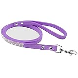 A tu mascota le encantará. ZIYUAN Collar Perro Collares De Cuero para Perros Y Gatos con Diamantes De Imitación Brillantes, Correa para Caminar para Perros Pequeños Y Medianos, Gatos, Chihuahua, Yorkie, Rple Leash, XXL