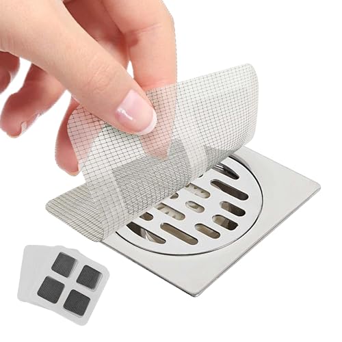 50 Piezas Rejilla Desague Ducha, Atrapa Pelos Ducha Desechable, Rejilla Fregadero Cocina Floor Drain Sticker, Tapa Desague Ducha Filtro Fregadero para Baño, Bañera, Lavabo 10×10 cm
