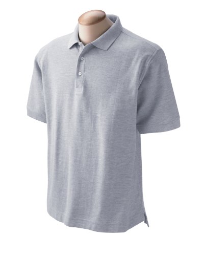 Devon & Jones Men's Pima Piqué Short-Sleeve Polo XL GREY HEATHER2
