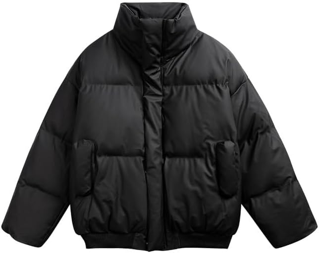 Casual Warm Jacket Retro Cotton Padded with Stand Up Collar for Both Men Women