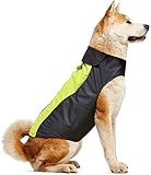 Flashseen Dog Raincoat Lightweight Waterproof Large Pet Dog Rain Jacket with Strip Reflective & Leas