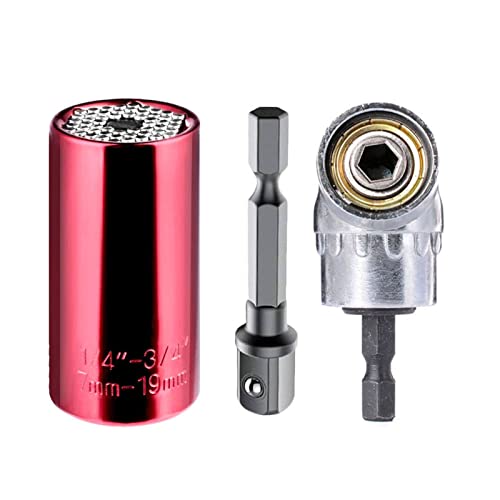 LLQQ Adaptador de Taladro eléctrico de Llave de carraca con Agarre de Enchufe Universal de 7mm-19mm y Taladro eléctrico de extensión de Controlador de ángulo Recto de 105 Grados (Color : R) Cover