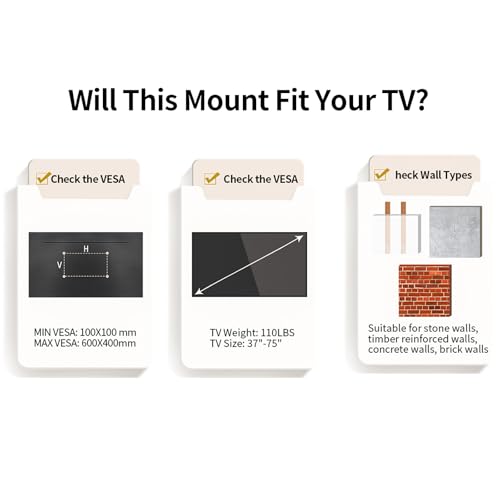 Support mural TV 37-75" pivotant à 90° max VESA 600x400 DG660