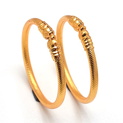 Image of Jewar Bangles 2 Piece Shermoonh /Shermukhi Kada Gold Plated Bangles, Daily Use Lion Design Traditional Jewelry for Women - Durable Ethnic Kada for Weddings, Parties, and Everyday Wear