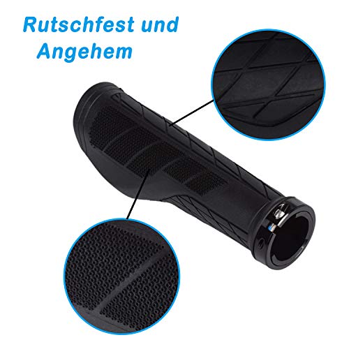 SOLODRIVE Ergonomic Design Mountain Bike Grips, Comfortable Bicycle Handlebar Grips, Single Lock-on and Non-Slip MTB Handle - Image 4