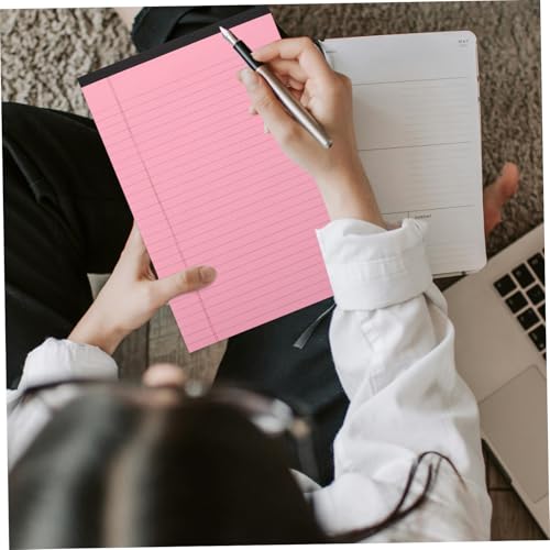 Bloc-notes déchirable rose ligné carnet de notes avec colonnes pour bureau et école - 7