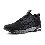 Hitmars Mens Trainers Ladies Running Shoes Mens Trail Running Gym Outdoor Sports Shoes Lightweight Fashion Sneakers Grey N1 Size 10UK=45EU
