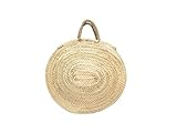 Design artisanal : sac rond fabriqué à la main avec des feuilles de palmier naturelles, parfait pour un style bohème et décontracté