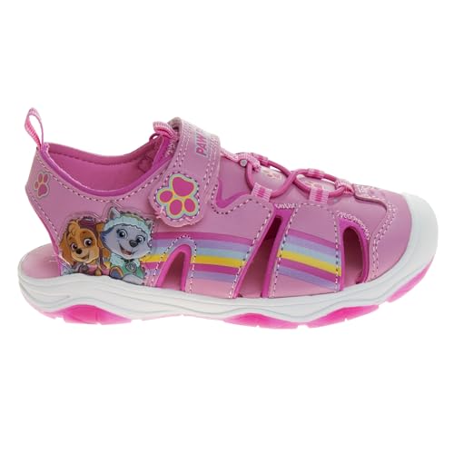 Nickelodeon Girls Paw Patrol Light Up Shoes- Summer Sandals- kids water shoes - Skye Everest Beach Adjustable Strap Closed Open Toe Outdoor Sport hero Character Lights (Toddler/Little Kid)2