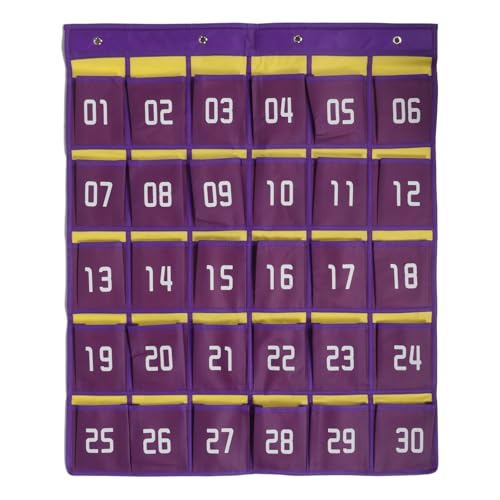 Rangement mural smartphone avec poches numérotées pour classe