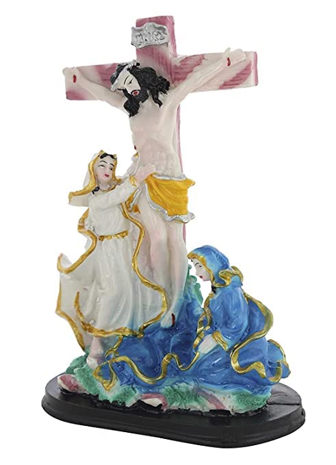 GIFTCITY Holy Mother Mary Jesus Christ Religious Sculpture Statue Poly-Resin Showpiece for Home,Office,Shop,Chruch Length 20 x Width 9 x Height 20 (Multicolor, Pack of 1)